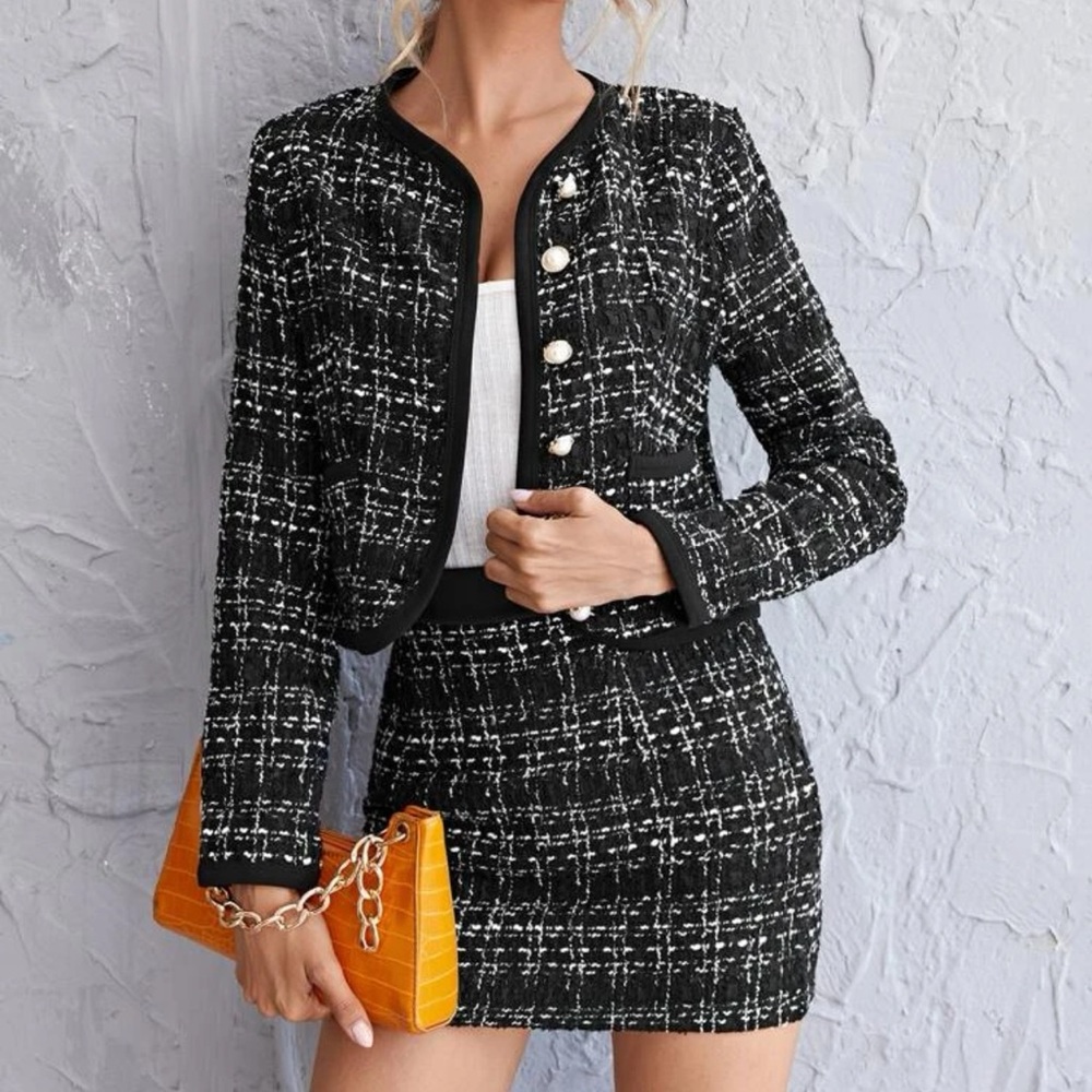 2 piece tweed skirt and blazer